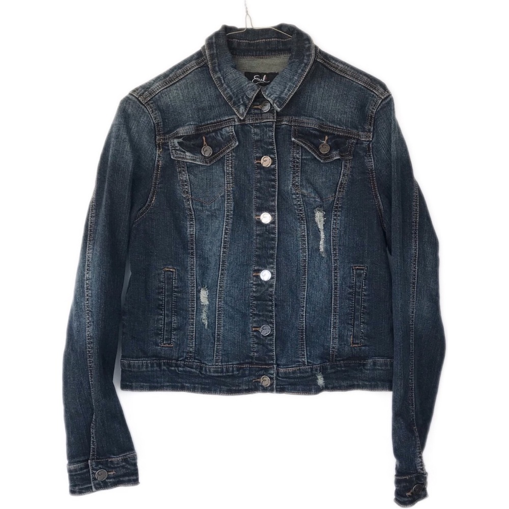 Earl Jean factory distressed denim jacket